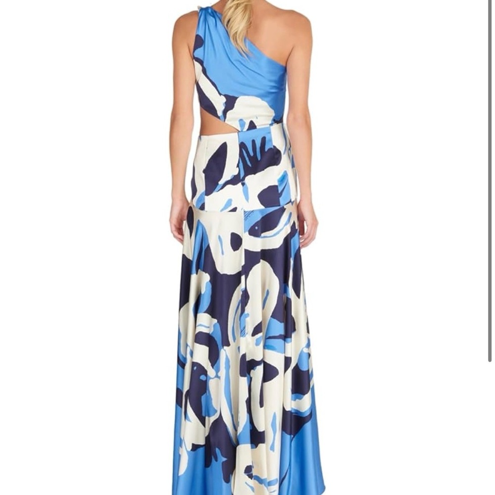 Silvia Tcherassi Blue and White One-Shoulder Dress - Picture 4 of 11
